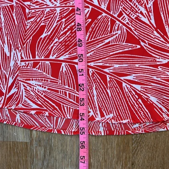 Vici Red White Palm Print Maxi Dress Sleeveless EUC Women's Small S Leg Slit - Picture 15 of 15